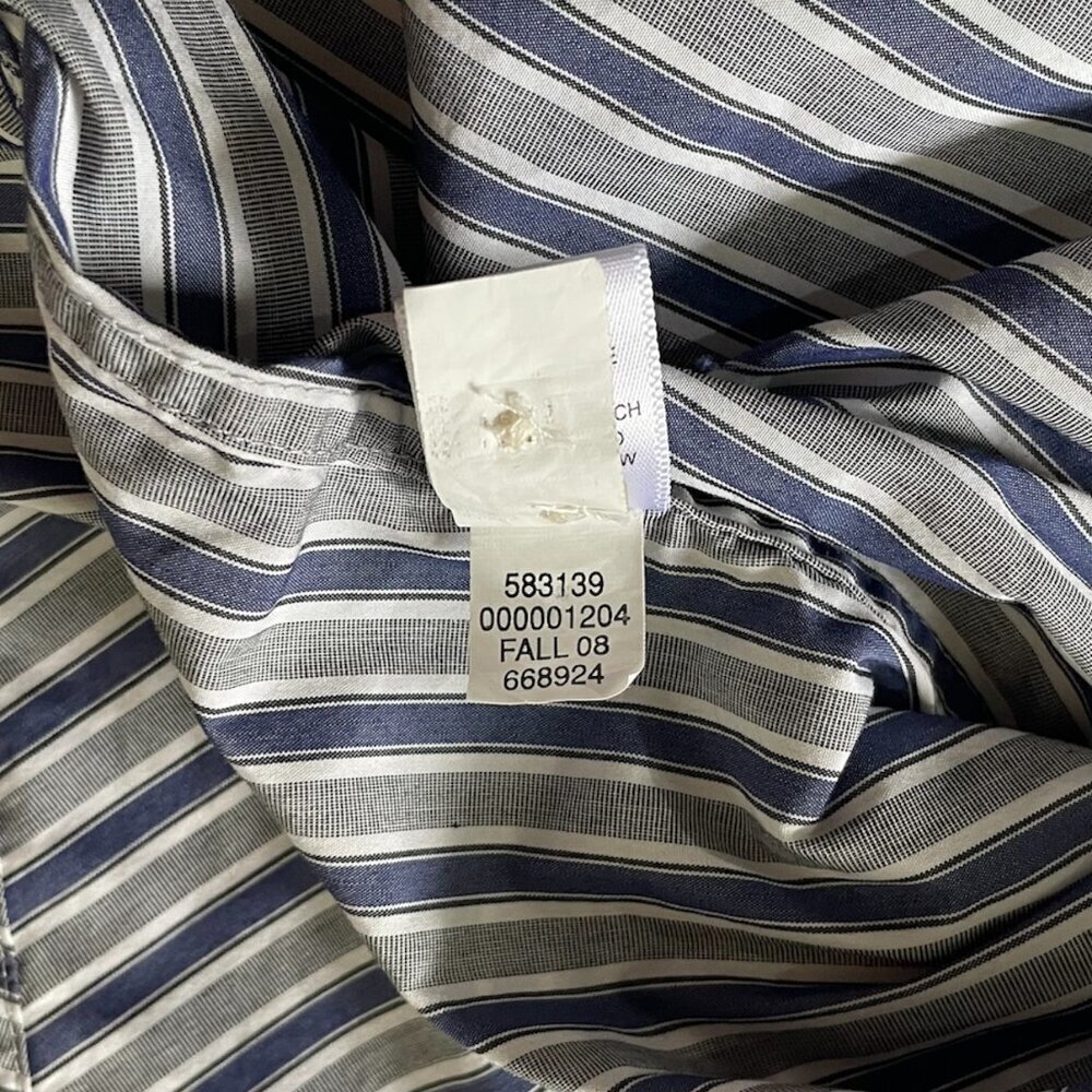 Banana Republic Button Down Slim Fit Shirt Mens Long Sleeve Blue Gray Striped L - Picture 8 of 8